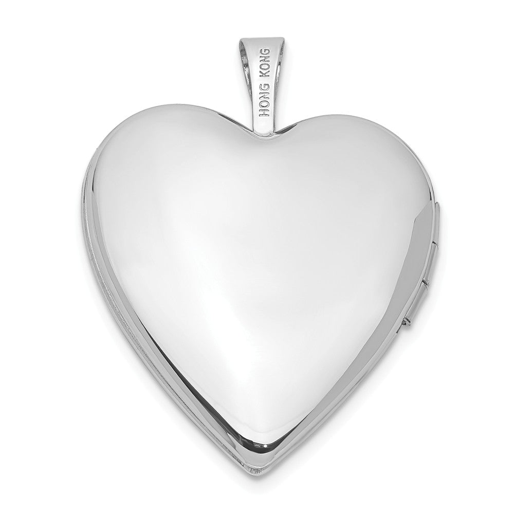 FJC Finejewelers 14k 20mm White Gold Flower Vine Border Heart Locket Pendant Necklace 18 inch chain included