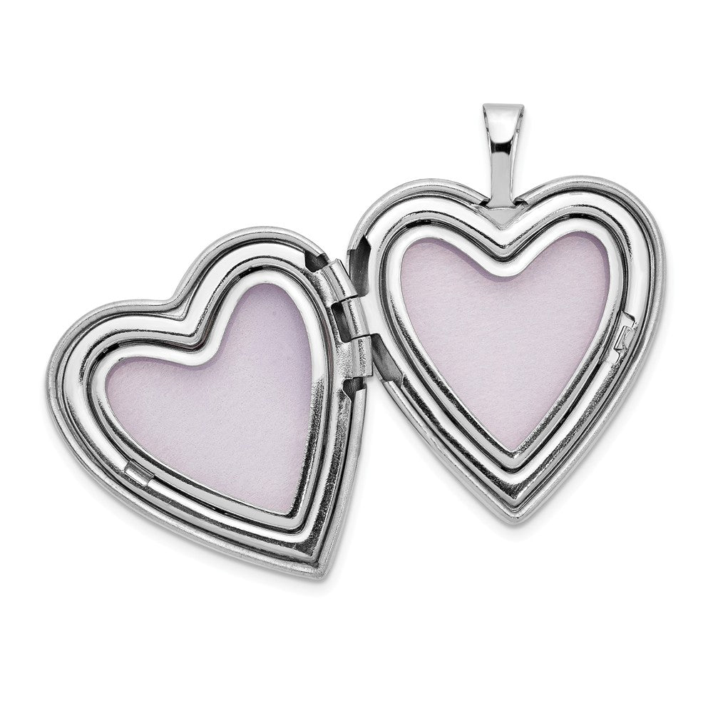 FJC Finejewelers 14k 20mm White Gold Flower Vine Border Heart Locket Pendant Necklace 18 inch chain included