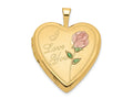 FJC Finejewelers 14k 20mm Enamel Rose I Love You Heart Locket Pendant Necklace 18 inch chain included