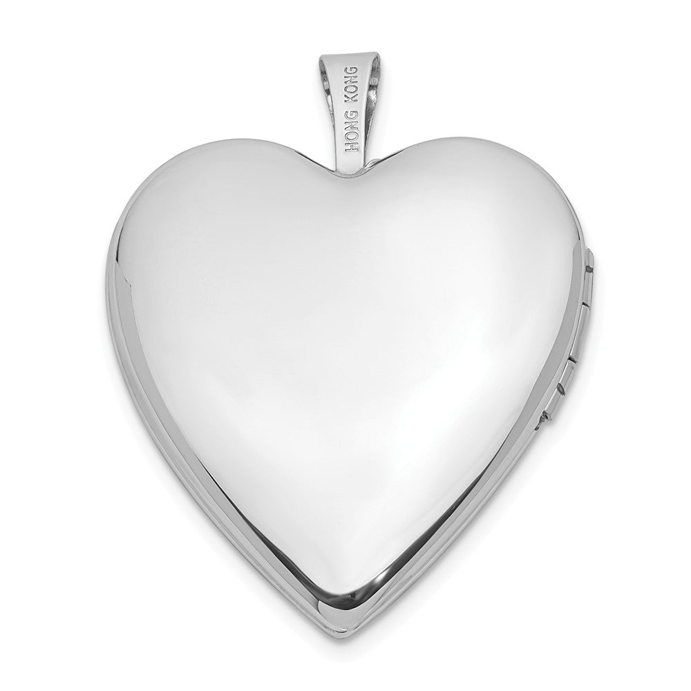 FJC Finejewelers 14k 20mm White Gold Enamel Rose I Love You Heart Locket Pendant Necklace 18 inch chain included