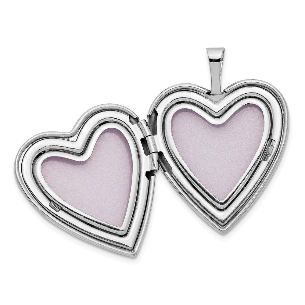 FJC Finejewelers 14k 20mm White Gold Enamel Rose I Love You Heart Locket Pendant Necklace 18 inch chain included
