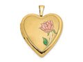 FJC Finejewelers 14k 20mm Enamel Rose Heart Locket Pendant Necklace 18 inch chain included