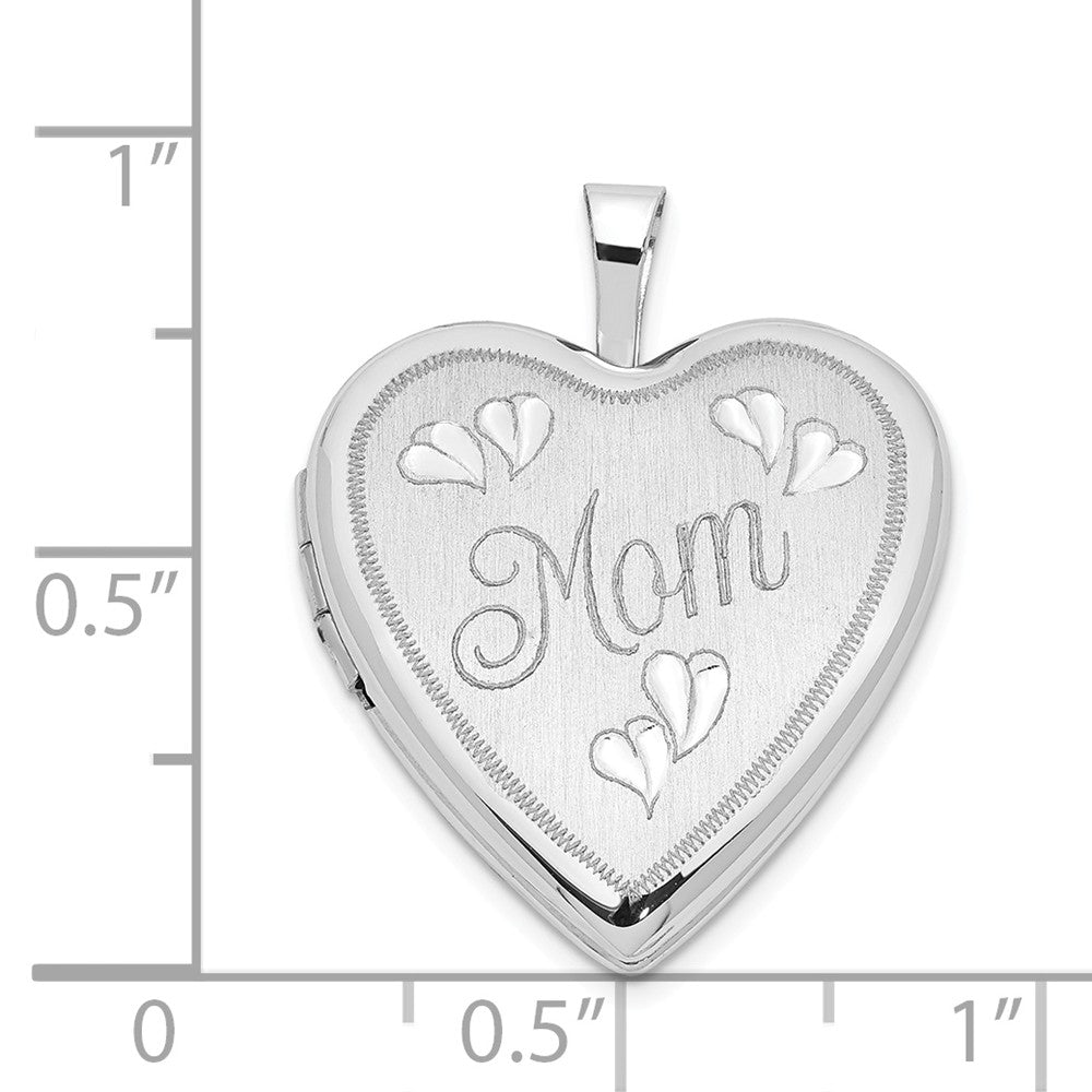 FJC Finejewelers 14k 20mm White Gold Mom W/ Hearts Heart Locket Pendant Necklace 18 inch chain included