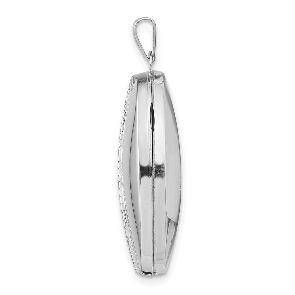 FJC Finejewelers 14k White Gold 26mm Oval 1/2 Hand Engraved Locket Pendant Necklace 18 inch chain included