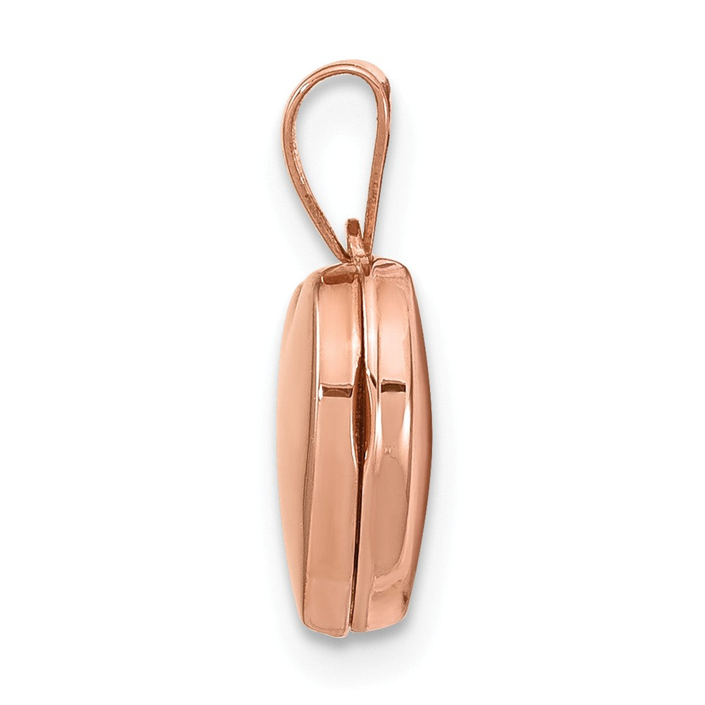 FJC Finejewelers 14k Rose Gold 10mm Plain Heart Locket Pendant Necklace 18 inch chain included