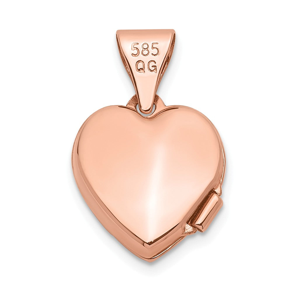FJC Finejewelers 14k Rose Gold 10mm Plain Heart Locket Pendant Necklace 18 inch chain included
