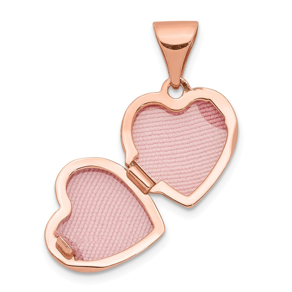 FJC Finejewelers 14k Rose Gold 10mm Plain Heart Locket Pendant Necklace 18 inch chain included