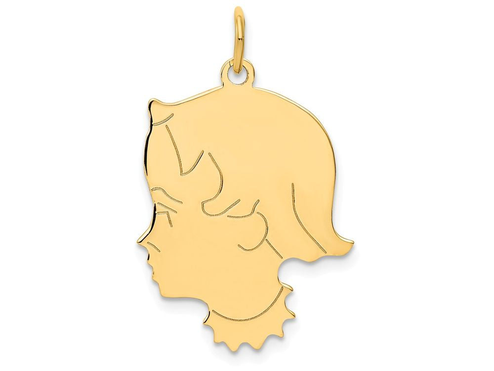 FJC Finejewelers 14k Yellow Gold Girl Head Charm 20 x 30mm
