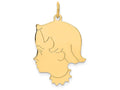 FJC Finejewelers 14k Yellow Gold Girl Head Charm 20 x 30mm
