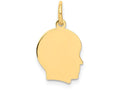 FJC Finejewelers 14k Yellow Gold Plain Small .011 Gauge Facing Right Engravable Boy Head Charm