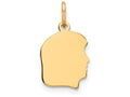 FJC Finejewelers 14k Yellow Gold Plain Small .009 Gauge Facing Right Engravable Girl Head Charm