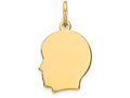 FJC Finejewelers 14k Yellow Gold Plain Small .027 Gauge Facing Left Engravable Boy Head Charm