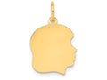 FJC Finejewelers 14k Yellow Gold Plain Medium .035 Gauge Facing Right Engravable Girl Head Charm