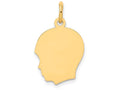 FJC Finejewelers 14k Yellow Gold Plain Medium .011 Gauge Facing Left Engravable Boy Head Charm 13 x 22mm