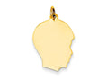 FJC Finejewelers 14k Yellow Gold Plain Medium .018 Gauge Facing Right Engravable Boy Head Charm