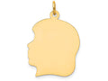 FJC Finejewelers 14k Yellow Gold Plain Large .013 Gauge Facing Left Engravable Girl Head Charm