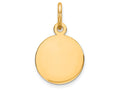 FJC Finejewelers 14k Yellow Gold Plain .009 Gauge Circular Engravable Disc Charm