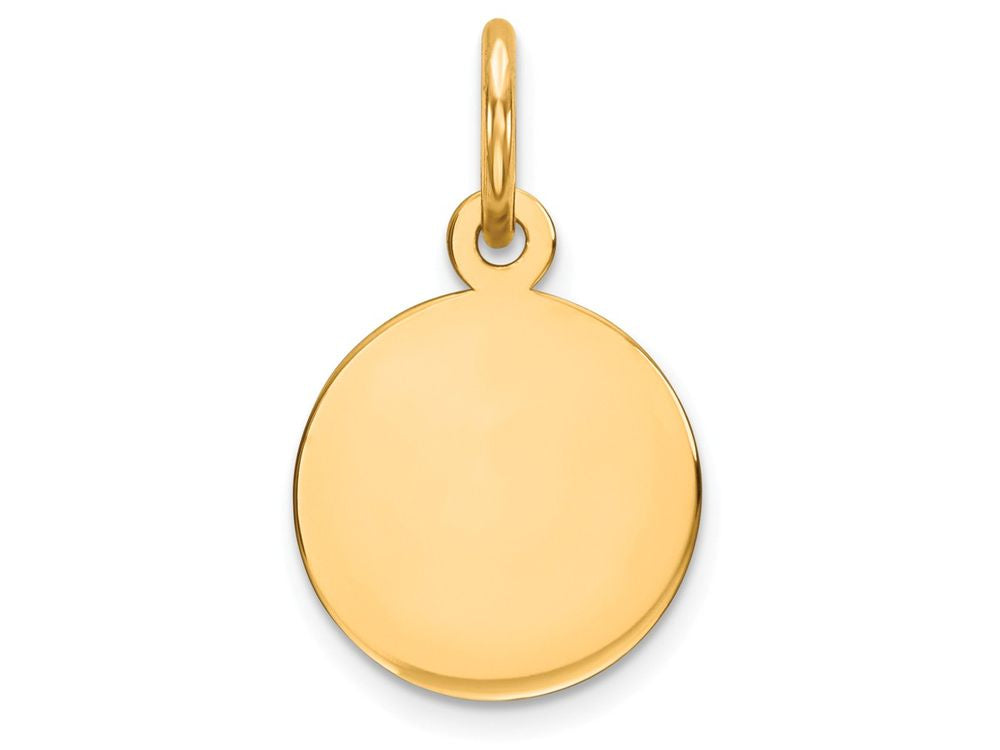 FJC Finejewelers 14k Yellow Gold Plain .009 Gauge Circular Engravable Disc Charm