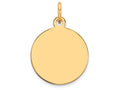 FJC Finejewelers 14k Yellow Gold Plain .011 Gauge Circular Engravable Disc Charm