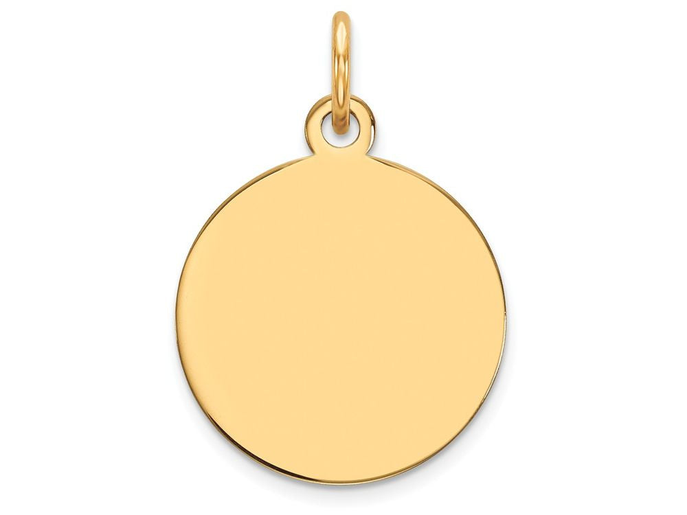 FJC Finejewelers 14k Yellow Gold Plain .035 Gauge Circular Engravable Disc Charm