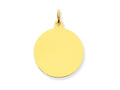 FJC Finejewelers 14k Yellow Gold Plain .018 Gauge Circular Engravable Disc Charm