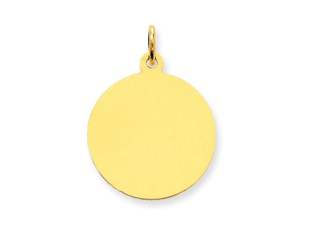 FJC Finejewelers 14k Yellow Gold Plain .035 Gauge Circular Engravable Disc Charm