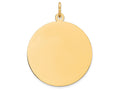 FJC Finejewelers 14k Yellow Gold Plain .009 Gauge Circular Engravable Disc Charm 23 x 29mm