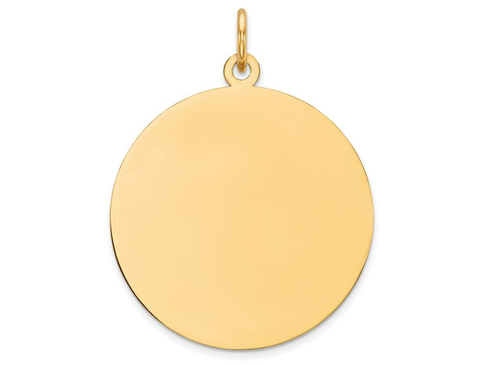 FJC Finejewelers 14k Yellow Gold Plain .027 Gauge Circular Engravable Disc Charm