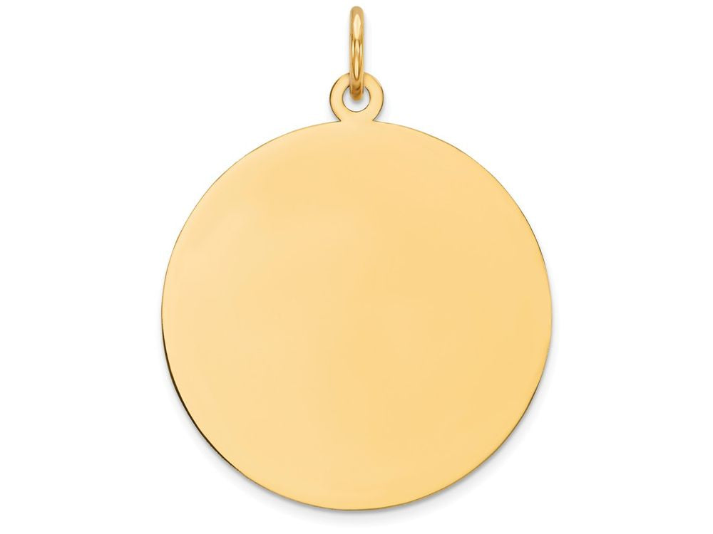 FJC Finejewelers 14k Yellow Gold Plain .035 Gauge Circular Engravable Disc Charm 24 x 31mm