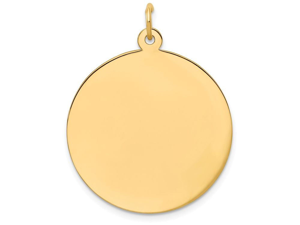 FJC Finejewelers 14k Yellow Gold Plain .018 Gauge Circular Engravable Disc Charm