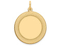 FJC Finejewelers 14k Yellow Gold Etched Design .027 Gauge Circular Engravable Disc Charm 19 x 25mm