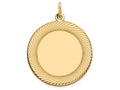 FJC Finejewelers 14k Yellow Gold Etched Design .027 Gauge Circular Engravable Disc Charm 22 x 29mm