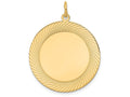 FJC Finejewelers 14k Yellow Gold Etched Design .018 Gauge Circular Engravable Disc Charm 26 x 32mm