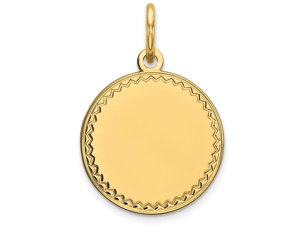 FJC Finejewelers 14k Yellow Gold Plain .009 Gauge Engravable Round Disc Charm