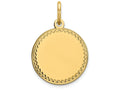 FJC Finejewelers 14k Yellow Gold Plain .018 Gauge Engravable Round Disc Charm
