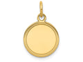 FJC Finejewelers 14k Yellow Gold Plain .018 Gauge Engravable Round Disc Charm