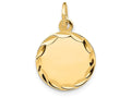 FJC Finejewelers 14k Yellow Gold Etched .027 Gauge Engravable Round Disc Charm