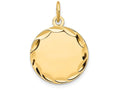 FJC Finejewelers 14k Yellow Gold Etched .011 Gauge Engravable Round Disc Charm