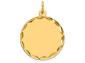 FJC Finejewelers 14k Yellow Gold Etched .027 Gauge Engravable Round Disc Charm