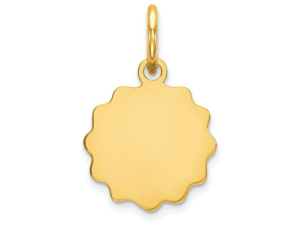 FJC Finejewelers 14k Yellow Gold .009 Gauge Engravable Scalloped Disc Charm