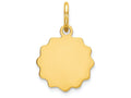 FJC Finejewelers 14k Yellow Gold .009 Gauge Engravable Scalloped Disc Charm