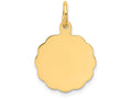 FJC Finejewelers 14k Yellow Gold .009 Gauge Engravable Scalloped Disc Charm