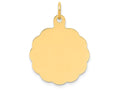 FJC Finejewelers 14k Yellow Gold .011 Gauge Engravable Scalloped Disc Charm 19 x 26mm