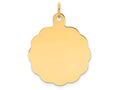 FJC Finejewelers 14k Yellow Gold .018 Gauge Engravable Scalloped Disc Charm 22 x 29mm