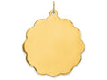 FJC Finejewelers 14k Yellow Gold .027 Gauge Engravable Scalloped Disc Charm 25 x 31mm