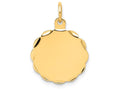 FJC Finejewelers 14k Yellow Gold .035 Gauge Engravable Scalloped Disc Charm 15 x 22mm