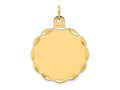 FJC Finejewelers 14k Yellow Gold .027 Gauge Engravable Scalloped Disc Charm 19 x 26mm