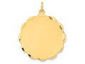 FJC Finejewelers 14k Yellow Gold .035 Gauge Engravable Scalloped Disc Charm 25 x 31mm