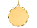 FJC Finejewelers 14k Yellow Gold .035 Gauge Engravable Scalloped Disc Charm