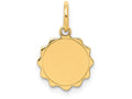 FJC Finejewelers 14k Yellow Gold .009 Gauge Engravable Scalloped Disc Charm 10 x 16mm